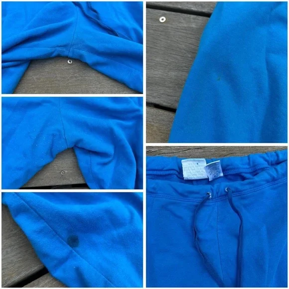 Y2K Blue Care Bear Capri Sweatpants w/ Grumpy Care Bear Graphic and Drawstring - Picture 7 of 7